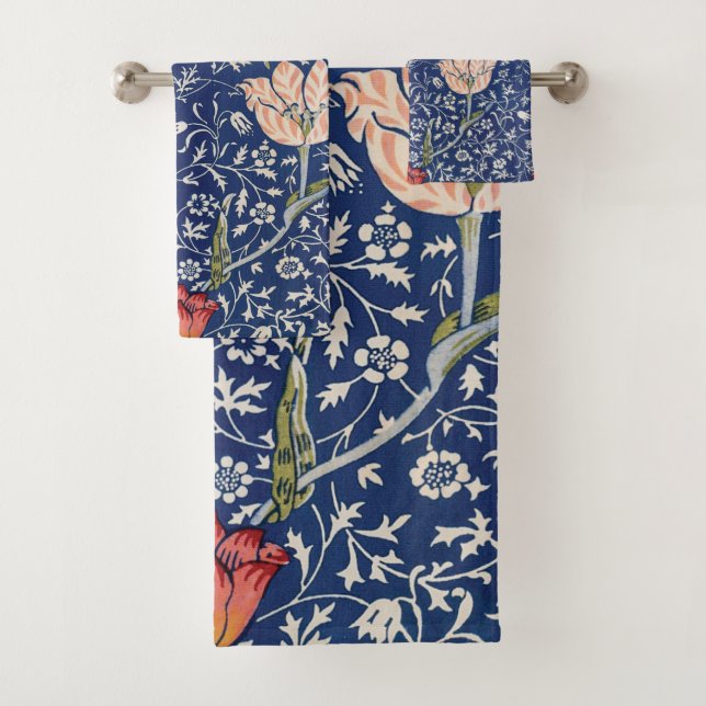 Vintage William Morris Pattern  Bath Towel Set (Insitu)