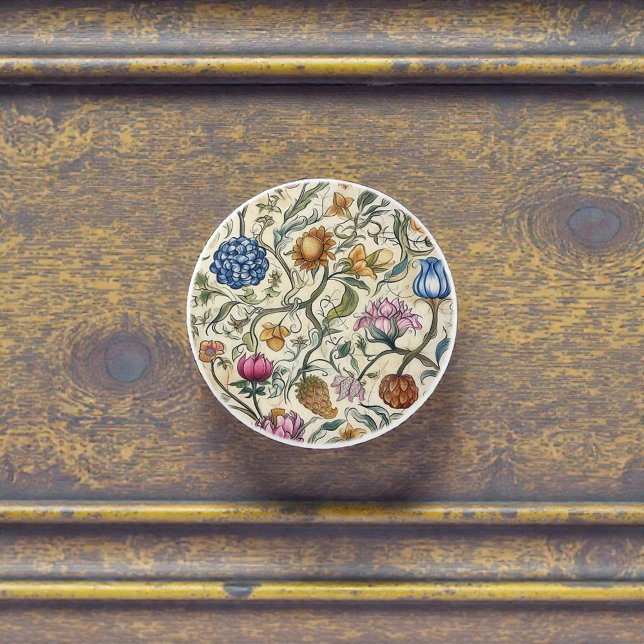 Vintage William Morris Pattern Ceramic Knob (Creator Uploaded)