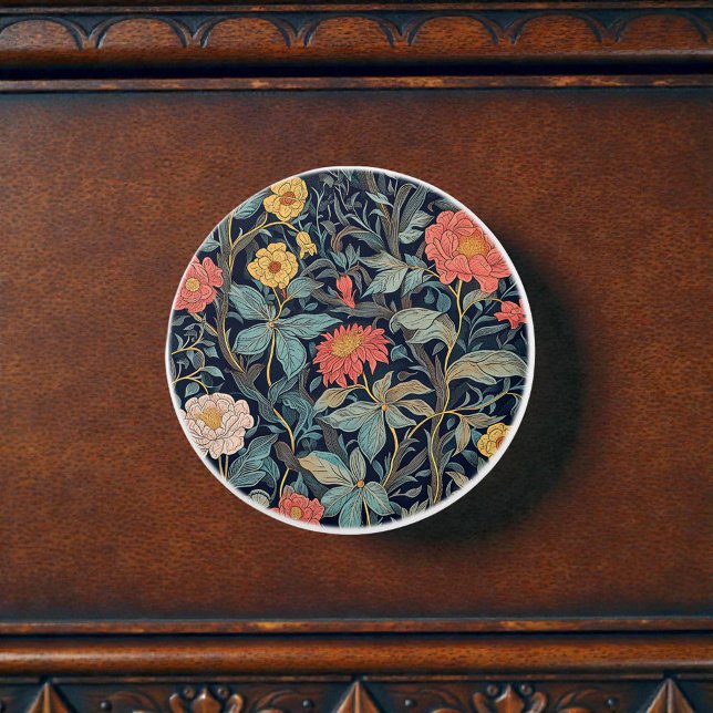Vintage William Morris Pattern Ceramic Knob (Creator Uploaded)