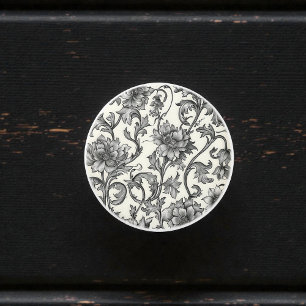 Vintage William Morris Pattern Ceramic Knob