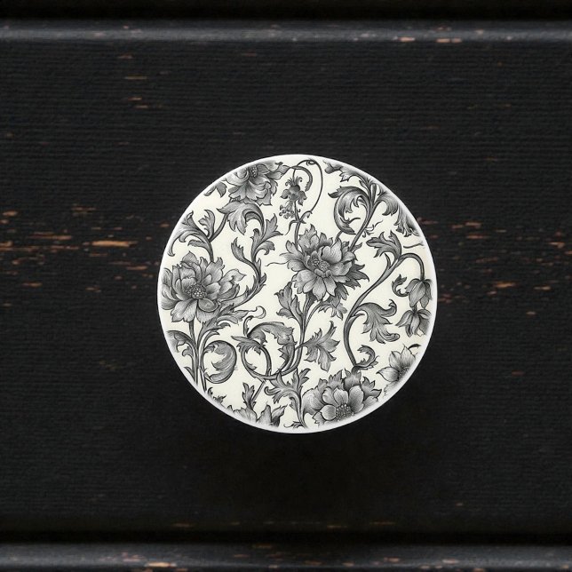 Vintage William Morris Pattern Ceramic Knob (Creator Uploaded)