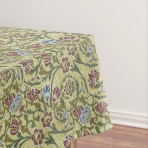 Vintage William Morris Pink Blue Brocade Tablecloth