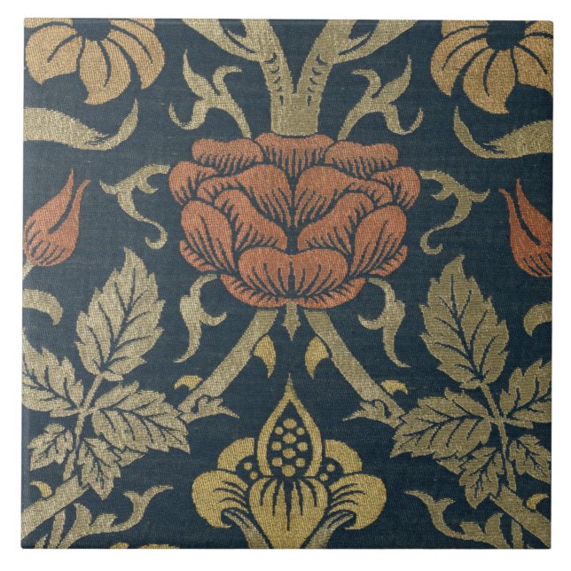 Vintage William Morris Rose and Lily Tile (Front)