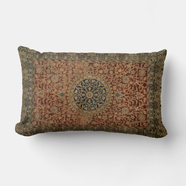Vintage William Morris Textile Lumbar Cushion (Front)