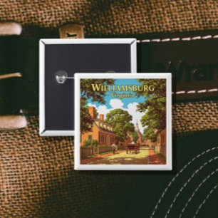 Vintage Williamsburg Virginia 15 Cm Square Badge