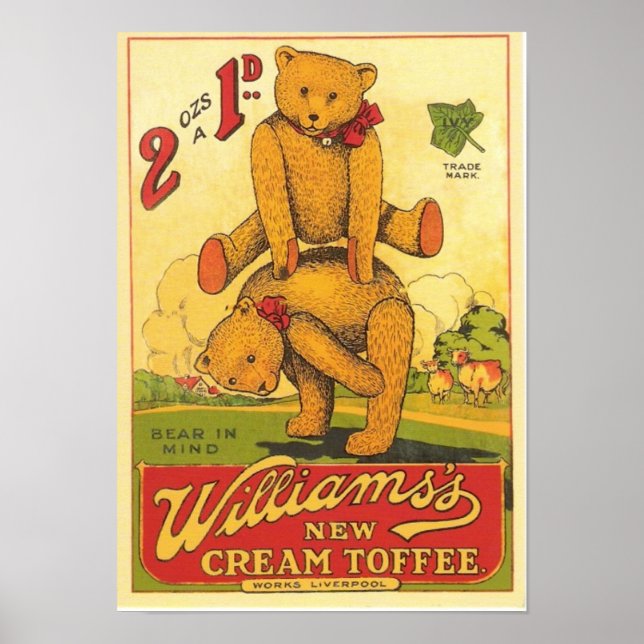 Vintage Williams's new Cream Toffee Ad Poster (Front)