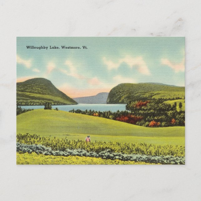 Vintage, Willoughby Lake, Westmore, Vermont Postcard (Front)
