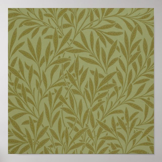 Vintage Willow William Morris Wallpaper Design Poster (Front)
