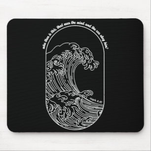 Vintage Wind And Waves Obey Christian Jesus Japane Mouse Pad