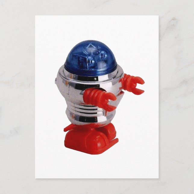Vintage Wind-up Robot Postcard (Front)