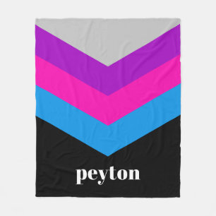 Vintage Windbreaker Color Block Darts Custom Name Fleece Blanket