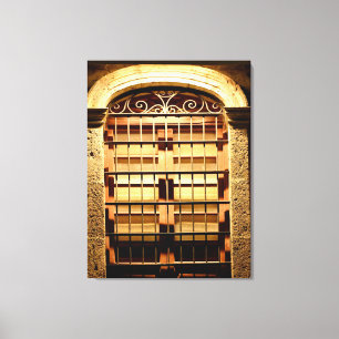Vintage Window & Bars in Zona Centro, Guadalajara Canvas Print