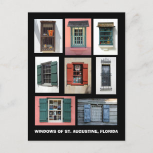 Vintage Windows of St. Augustine, Florida Postcard