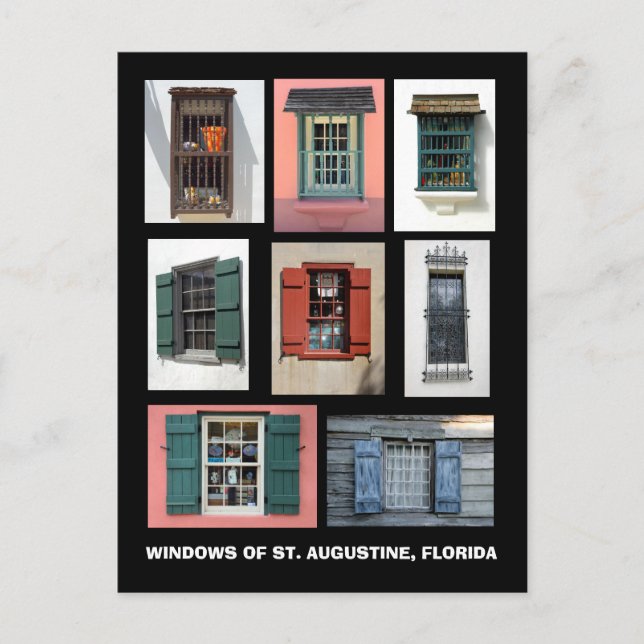 Vintage Windows of St. Augustine, Florida Postcard (Front)