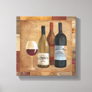 Vintage Wine Bottles and Wine Glass Canvas Print
