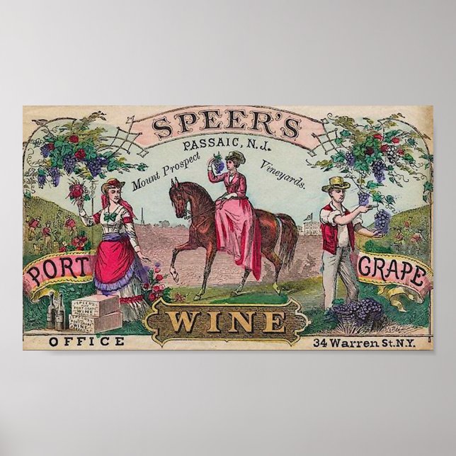 Vintage Wine Label Poster (Front)