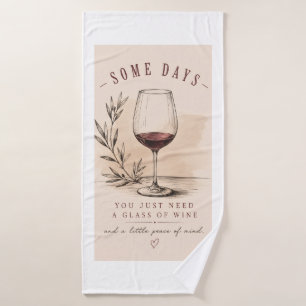 Vintage Wine Lover Red Wine Design Bath Towel