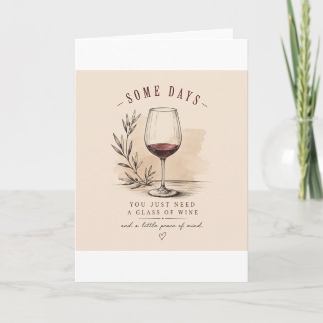Vintage Wine Lover |  Red Wine Design Card (Front)