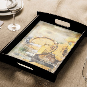 Vintage Wine White and Red Barrel Decoupage Tissue Paper