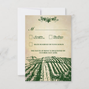 Vintage Winery Tuscan Vineyard Wedding RSVP Cards