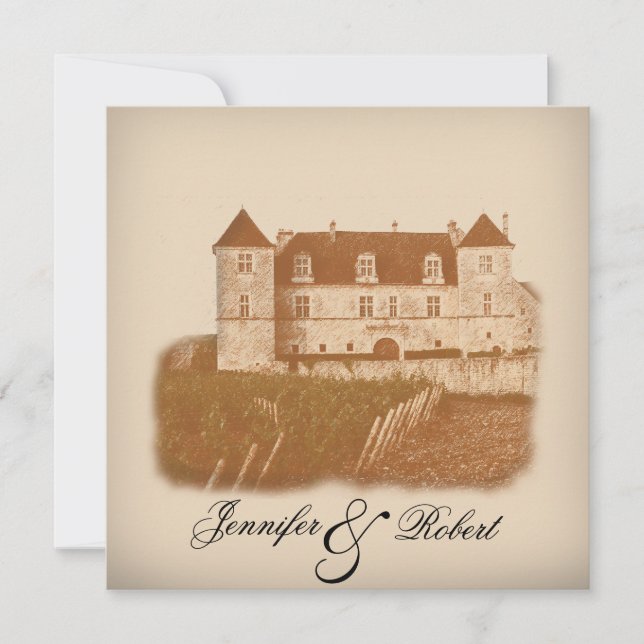 Vintage Winery Wedding Invitation (Front)