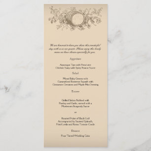Vintage Winery Wedding Menu