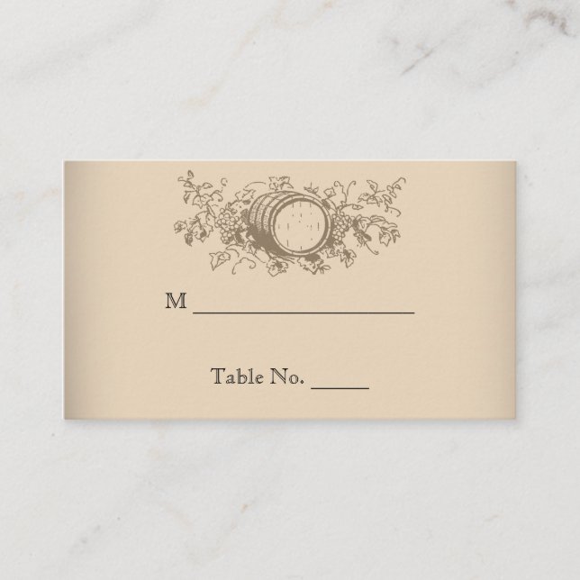 Vintage Winery Wedding Place Cards (Front)