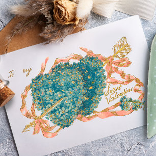 Vintage Winged Cupids and Violets Valentine