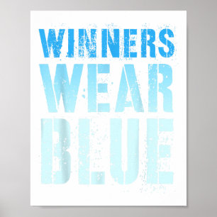 Vintage Winners Wear Blue Competition War Game Mat Poster