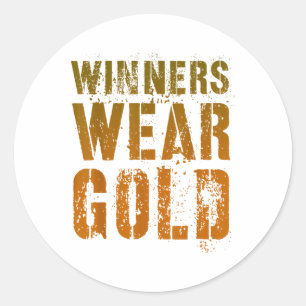 Vintage Winners Wear Gold Cheer Summer Camp War Ga Classic Round Sticker