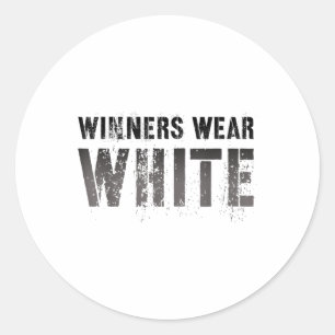 Vintage Winners Wear White Summer Camp Team Colour Classic Round Sticker