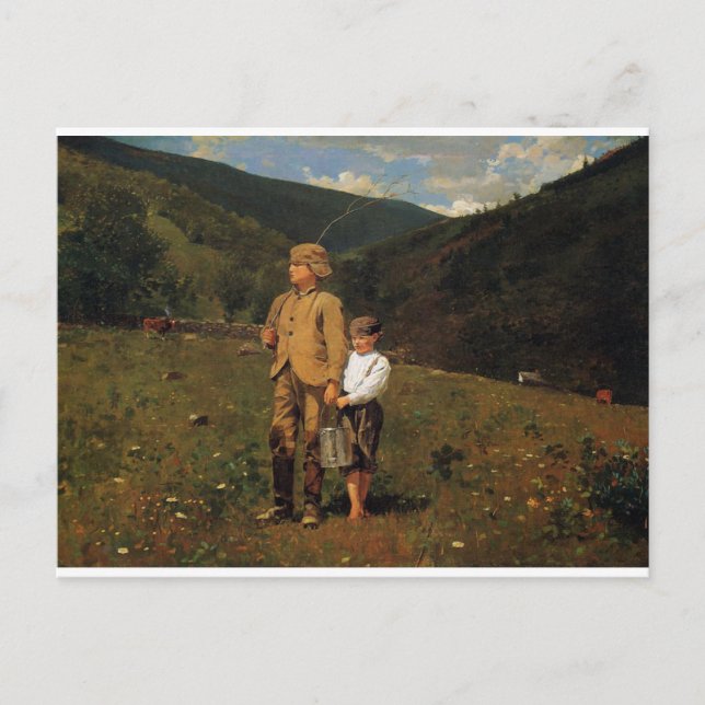 Vintage Winslow Homer Crossing the Pasture Postcard (Front)