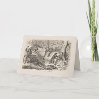 Vintage Winslow Homer Gathering Evergreens Card