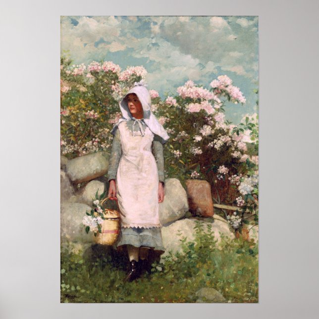 Vintage Winslow Homer Girl and Laurel Poster (Front)