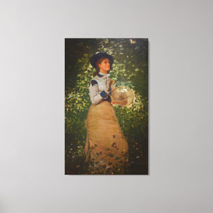 Vintage Winslow Homer The Butterfly Girl Canvas Print