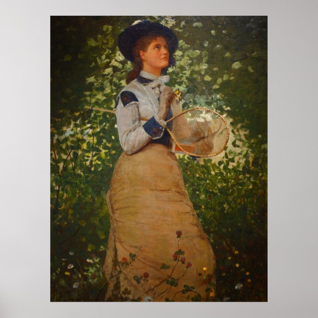 Vintage Winslow Homer The Butterfly Girl Poster (Front)