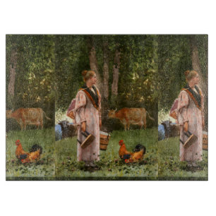Vintage Winslow homer The Milk Maid Cutting Board