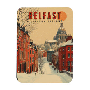 Vintage Winter Belfast Travel  Magnet