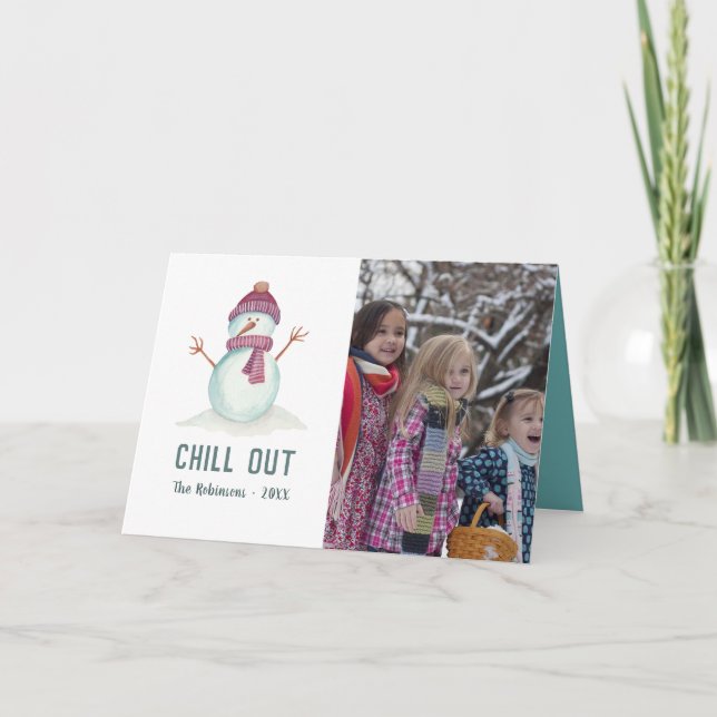 Vintage Winter Christmas Family Photo Holiday Card (Front)