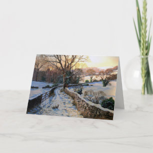 Vintage Winter Christmas snowy landscape Card