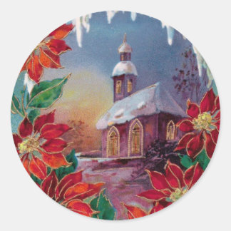 Vintage Winter Classic Round Sticker