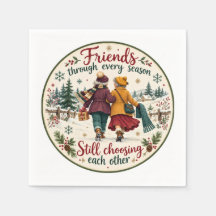 Vintage Winter Friendship Christmas Art