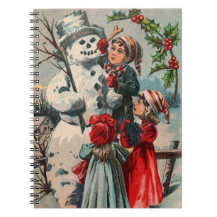 Vintage Winter Fun Spiral Notebook
