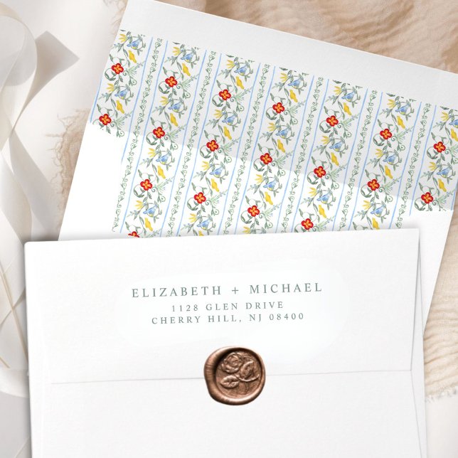 Vintage Winter Garden Sage Green Wedding Envelope (Creator Uploaded)