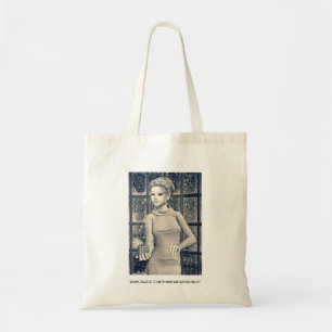 Vintage Winter Holiday Girl Portrait Art Tote Bag