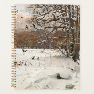 Vintage Winter Landscape with Crows Oil Art Planner