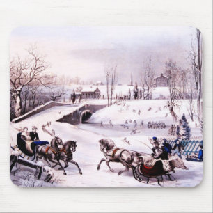 Vintage Winter  Scene Christmas Gift  Mousepad