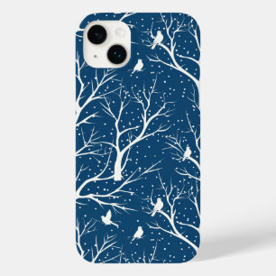 Vintage Winter Sky White Birds Snowflakes Case-Mate iPhone 14 Plus Case