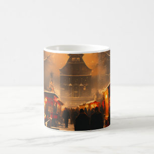 Vintage Winter Snowy Christmas Market Coffee Mug