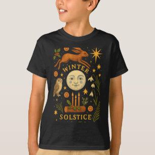 Vintage Winter Solstice Mystical Moon Pagan Yule C T-Shirt